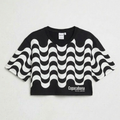 Camisa Brasil Feminina tipo Cropped Calçadão Copacabana Preta — Oversized